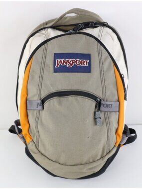 Vintage JanSport Distressed Spell Out Ripstop Backpack Book Bag Carry On Pack